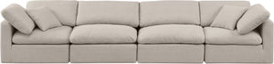 Indulge Beige Linen Textured Fabric Modular Sofa 141Beige-S140 Meridian Furniture
