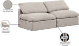 Indulge Beige Linen Textured Fabric Modular Sofa 141Beige-S2 Meridian Furniture