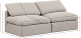 Indulge Beige Linen Textured Fabric Modular Sofa 141Beige-S2 Meridian Furniture