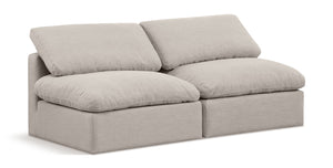 Indulge Beige Linen Textured Fabric Modular Sofa 141Beige-S2 Meridian Furniture