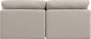 Indulge Beige Linen Textured Fabric Modular Sofa 141Beige-S2 Meridian Furniture