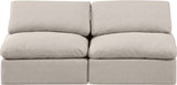 Indulge Beige Linen Textured Fabric Modular Sofa 141Beige-S2 Meridian Furniture