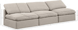 Indulge Beige Linen Textured Fabric Modular Sofa 141Beige-S3 Meridian Furniture