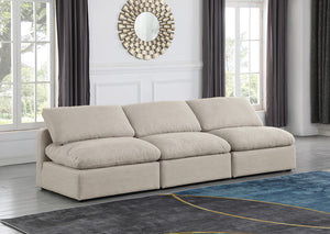 Indulge Beige Linen Textured Fabric Modular Sofa 141Beige-S3 Meridian Furniture