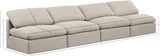 Indulge Beige Linen Textured Fabric Modular Sofa 141Beige-S4 Meridian Furniture