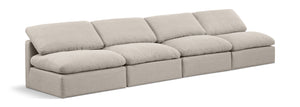 Indulge Beige Linen Textured Fabric Modular Sofa 141Beige-S4 Meridian Furniture