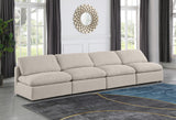 Indulge Beige Linen Textured Fabric Modular Sofa 141Beige-S4 Meridian Furniture