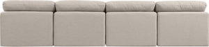 Indulge Beige Linen Textured Fabric Modular Sofa 141Beige-S4 Meridian Furniture