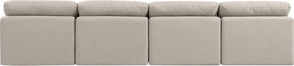 Indulge Beige Linen Textured Fabric Modular Sofa 141Beige-S4 Meridian Furniture
