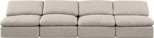 Indulge Beige Linen Textured Fabric Modular Sofa 141Beige-S4 Meridian Furniture