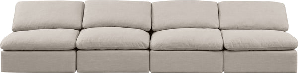 Indulge Beige Linen Textured Fabric Modular Sofa 141Beige-S4 Meridian Furniture