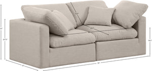 Indulge Beige Linen Textured Fabric Modular Sofa 141Beige-S70 Meridian Furniture