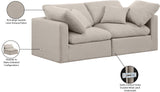 Indulge Beige Linen Textured Fabric Modular Sofa 141Beige-S70 Meridian Furniture