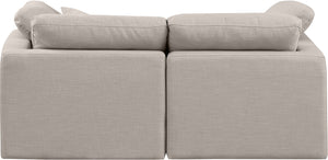 Indulge Beige Linen Textured Fabric Modular Sofa 141Beige-S70 Meridian Furniture