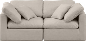 Indulge Beige Linen Textured Fabric Modular Sofa 141Beige-S70 Meridian Furniture