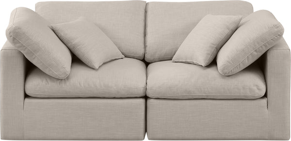 Indulge Beige Linen Textured Fabric Modular Sofa 141Beige-S70 Meridian Furniture