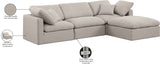 Indulge Beige Linen Textured Fabric Modular Sectional 141Beige-Sec4A Meridian Furniture