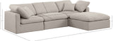 Indulge Beige Linen Textured Fabric Modular Sectional 141Beige-Sec4A Meridian Furniture