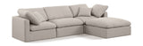 Indulge Beige Linen Textured Fabric Modular Sectional 141Beige-Sec4A Meridian Furniture