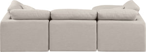 Indulge Beige Linen Textured Fabric Modular Sectional 141Beige-Sec4A Meridian Furniture