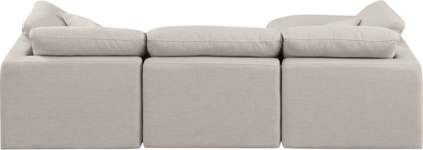Indulge Beige Linen Textured Fabric Modular Sectional 141Beige-Sec4A Meridian Furniture
