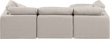 Indulge Beige Linen Textured Fabric Modular Sectional 141Beige-Sec4A Meridian Furniture