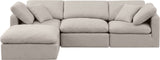 Indulge Beige Linen Textured Fabric Modular Sectional 141Beige-Sec4A Meridian Furniture