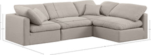 Indulge Beige Linen Textured Fabric Modular Sectional 141Beige-Sec4B Meridian Furniture