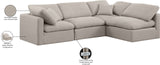 Indulge Beige Linen Textured Fabric Modular Sectional 141Beige-Sec4B Meridian Furniture