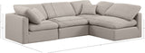 Indulge Beige Linen Textured Fabric Modular Sectional 141Beige-Sec4B Meridian Furniture