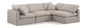 Indulge Beige Linen Textured Fabric Modular Sectional 141Beige-Sec4B Meridian Furniture