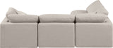 Indulge Beige Linen Textured Fabric Modular Sectional 141Beige-Sec4B Meridian Furniture