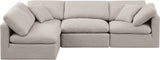 Indulge Beige Linen Textured Fabric Modular Sectional 141Beige-Sec4B Meridian Furniture