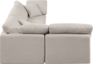Indulge Beige Linen Textured Fabric Modular Sectional 141Beige-Sec4B Meridian Furniture