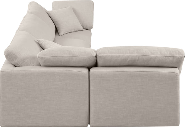 Indulge Beige Linen Textured Fabric Modular Sectional 141Beige-Sec4B Meridian Furniture