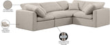 Indulge Beige Linen Textured Fabric Modular Sectional 141Beige-Sec4C Meridian Furniture