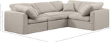 Indulge Beige Linen Textured Fabric Modular Sectional 141Beige-Sec4C Meridian Furniture