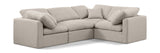 Indulge Beige Linen Textured Fabric Modular Sectional 141Beige-Sec4C Meridian Furniture