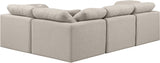 Indulge Beige Linen Textured Fabric Modular Sectional 141Beige-Sec4C Meridian Furniture