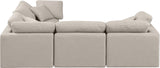 Indulge Beige Linen Textured Fabric Modular Sectional 141Beige-Sec4C Meridian Furniture