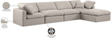 Indulge Beige Linen Textured Fabric Modular Sectional 141Beige-Sec5A Meridian Furniture