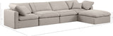 Indulge Beige Linen Textured Fabric Modular Sectional 141Beige-Sec5A Meridian Furniture