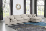 Indulge Beige Linen Textured Fabric Modular Sectional 141Beige-Sec5A Meridian Furniture