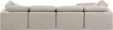 Indulge Beige Linen Textured Fabric Modular Sectional 141Beige-Sec5A Meridian Furniture