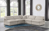 Indulge Beige Linen Textured Fabric Modular Sectional 141Beige-Sec5B Meridian Furniture