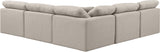 Indulge Beige Linen Textured Fabric Modular Sectional 141Beige-Sec5B Meridian Furniture