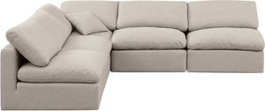 Indulge Beige Linen Textured Fabric Modular Sectional 141Beige-Sec5B Meridian Furniture