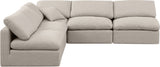 Indulge Beige Linen Textured Fabric Modular Sectional 141Beige-Sec5B Meridian Furniture