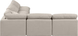 Indulge Beige Linen Textured Fabric Modular Sectional 141Beige-Sec5B Meridian Furniture