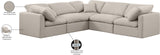 Indulge Beige Linen Textured Fabric Modular Sectional 141Beige-Sec5C Meridian Furniture